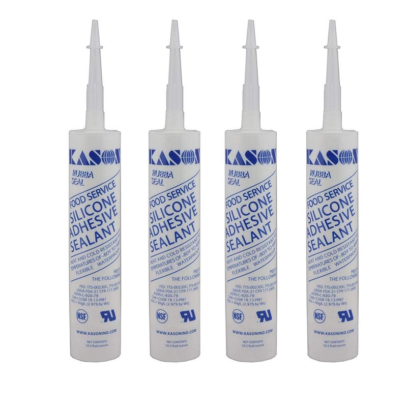 Kason 3700 Series Rubbaseal Silicone Sealant, Pack of 4, Aluminum 10.3 oz. Tubes, 63700000003 - Image 1